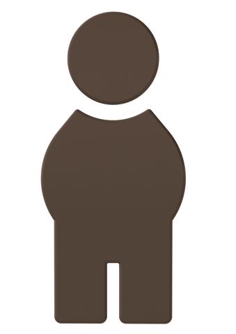 HEWI Symbol Mann Ser 801, selbstklebend umbra