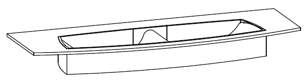 HB Waschtisch BB Brilliant MDW 160 BD 1 L:16mmB:1600mmT:555mm