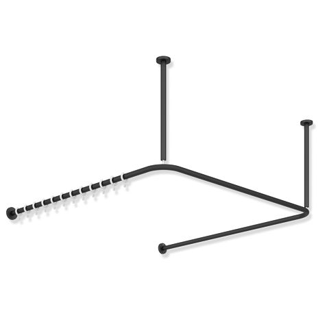 HEWI Deckenabhängung, d:25, A=500mm, plvb schw tiefmatt