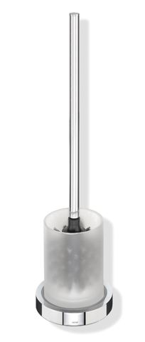 HEWI WC-Bürstengarnitur, freistehend, Glas satiniert,Halter u. Stiel verchromt