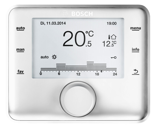 BOSCH raumtemperaturgeführter  Regler CR 400 für bis 4 Heizkreise und 2 WW-Ladekreise 7738114032