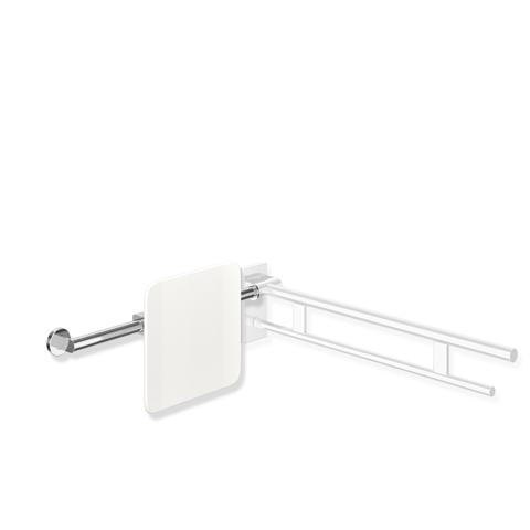 HEWI Rückenst., Sys 900, T:150, re Wand, li SK-Griff (A), chrom signalweiß