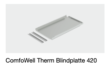 ZE Blindplatte ComfoWell Therm 420 m. Innendämmung, 420x230x40 mm