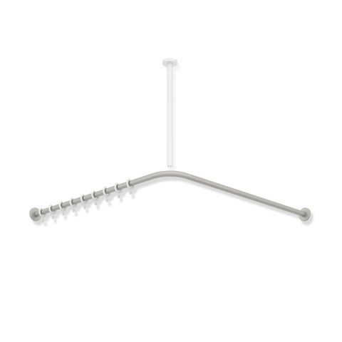 HEWI VH-Stange, d:25, A1/A2=987, 20 Ringe, plvb hgrau tiefmatt