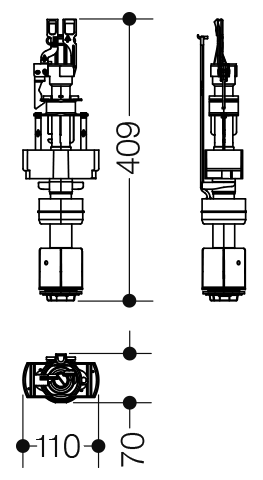 HEWI Auslassventil Spülkasten, für WC-Module S 50