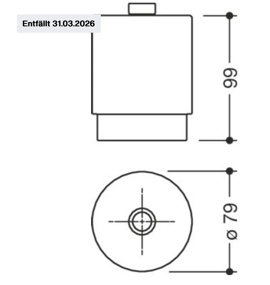 HEWI Glasflakon Sys 100, für Seifenspender 100.06.01045   100.06.E01