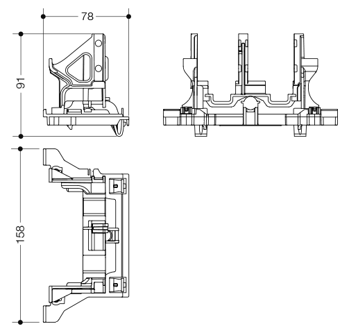 HEWI Hebelblock Spülkasten, für WC-Module S 50