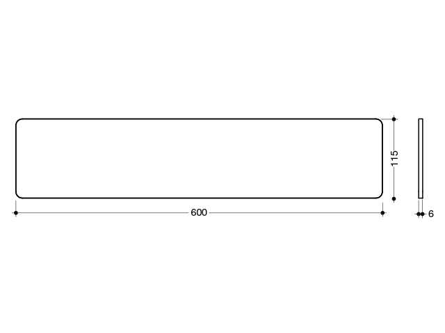 HEWI Glasplatte, 600mm, für Ablage 815.03.12005