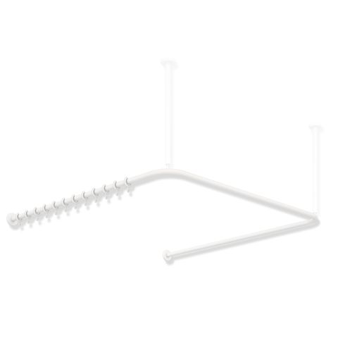 HEWI Deckenabhängung, d:25, A=500mm, plvb weiß tiefmatt