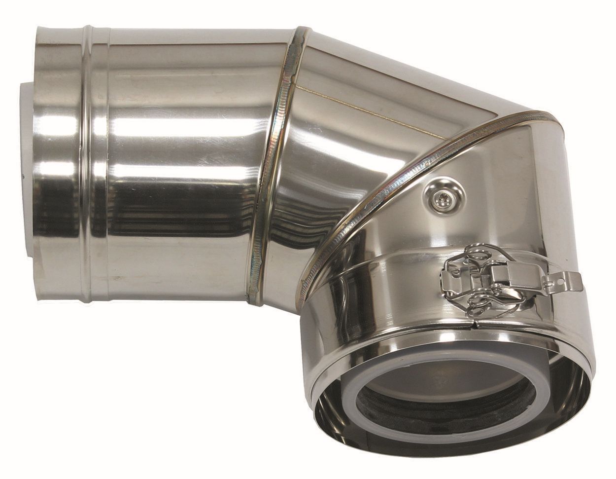 VA Bogen 87 Grad, 80/125 mm für Fassadenverlegung konz. PP/Edelstahl