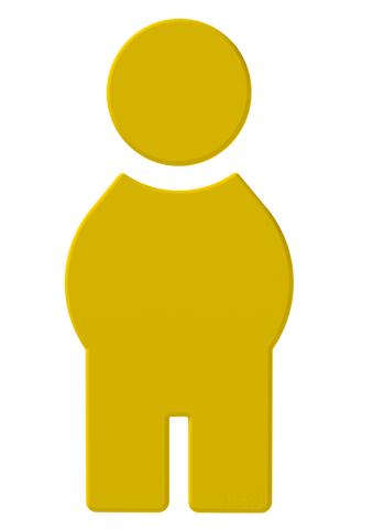 HEWI Symbol Mann Ser 801, selbstklebend senfgelb