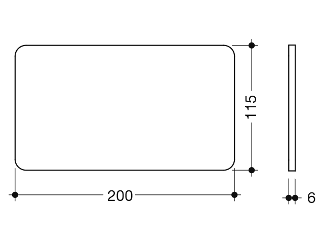 HEWI Glasplatte, 200mm, für Ablage 815.03.10005