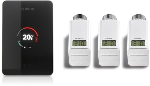 BOSCH smarter WLAN-Regler EasyControl Set mit 3 Funk-Thermostaten, schwarz