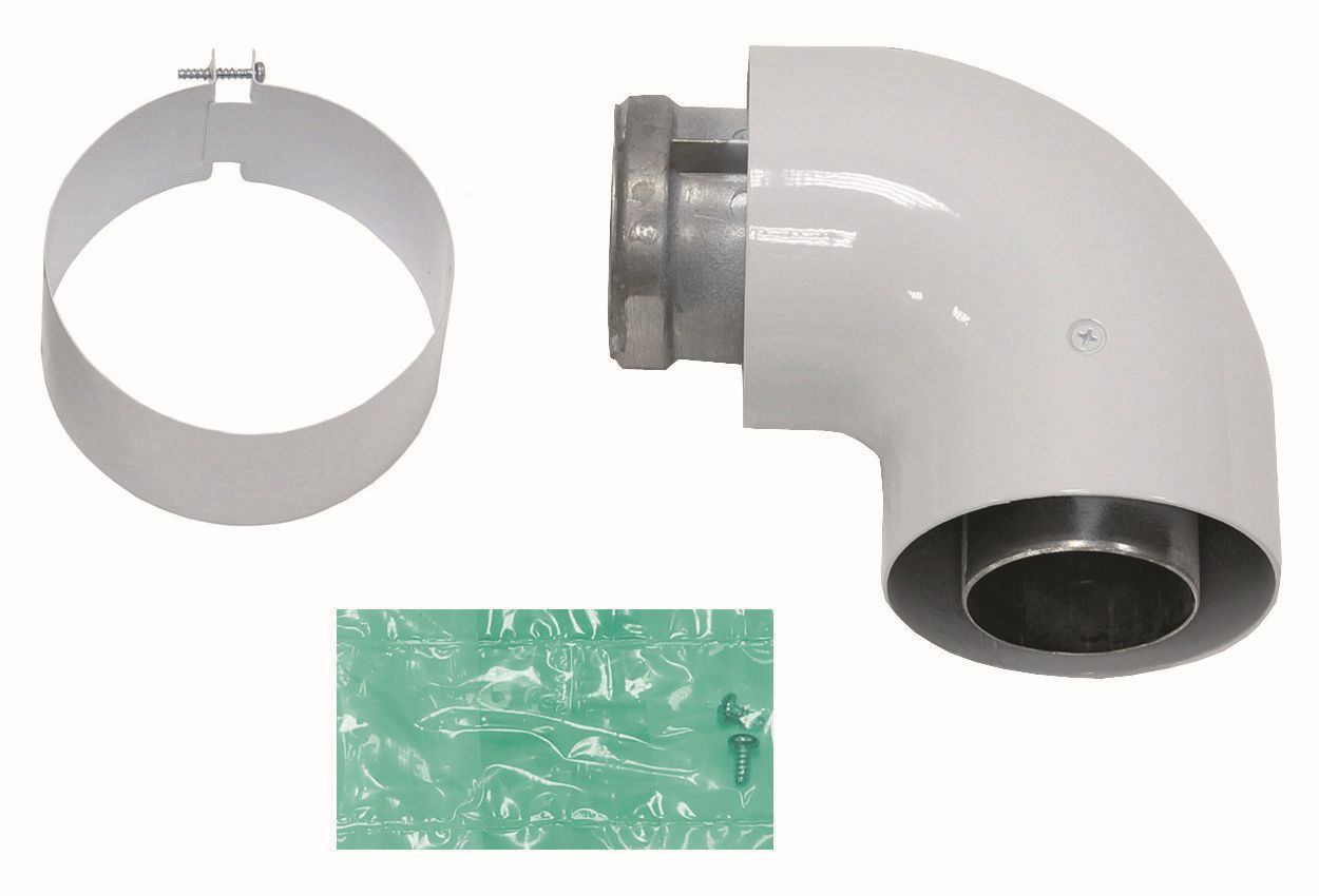 VA Bogen 90 Grad turboTEC Luft-/Abgasführung, Alu, 60/100 mm