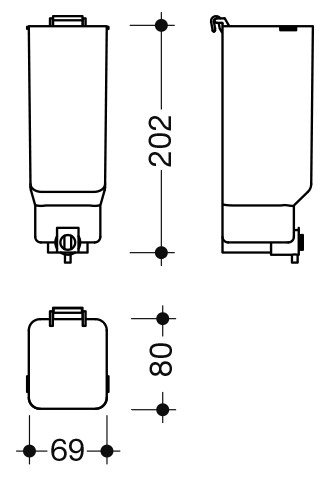 HEWI Leerflasche für 805.06.100 und 950.06.100 inkl. Lotionpumpe