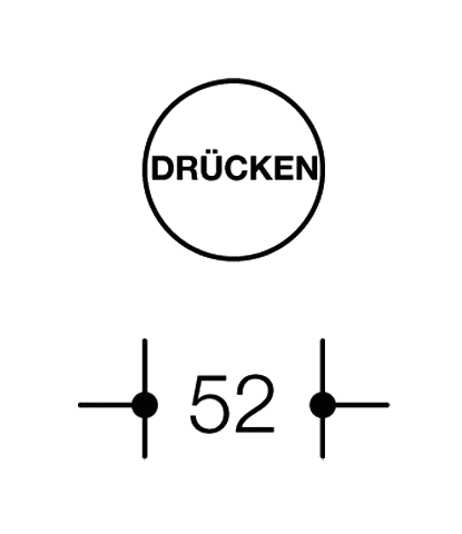 HEWI Symbol DRÜCKEN, matt, d:52mm, selbstkl. wiesengrn