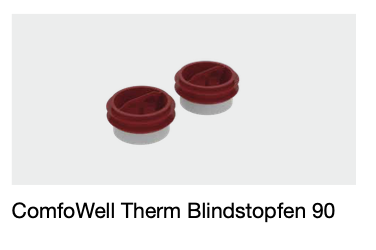 ZE Blindstopfen ComfoWell Therm DN90 gedämmt, 2 Stück