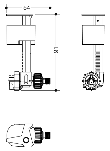 HEWI Einlassventil Spülkasten, für WC-Module S 50