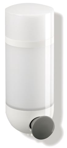 HEWI Seifenspender Sys 800 K, Halter signalweiß,Drucktaste farb. umbra