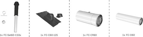 BOSCH Abgas-Standardpaket BOPA FC39 Dachdurchgang 60/100 schwarz, RLU