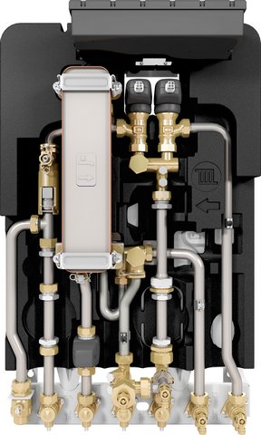 BOSCH Wohnungsstation F8001 35 IS ungemischt, Unterputz, 35 kW, Edelstahl 7735600465