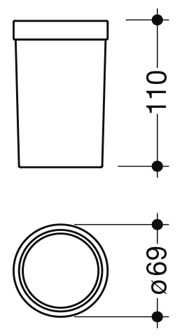 HEWI Becher, Kristallglas, satiniert, H:110mm