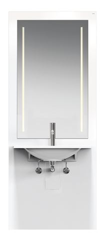 HEWI Waschtisch-Modul S 50, WT M40.11.101,LED-Spiegel,weiß