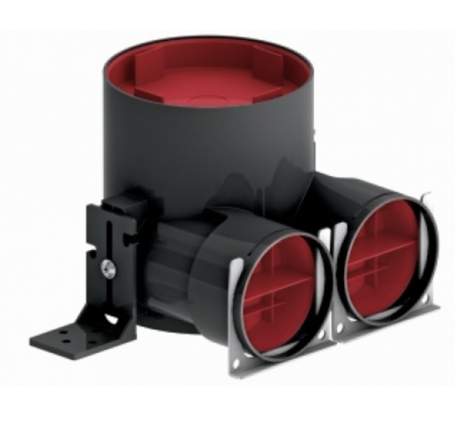 Zehnder Luftdurchlassgehäuse ComfoCase TVA/P 2xDN75, DN125, seitl., H=150, m. Wibef