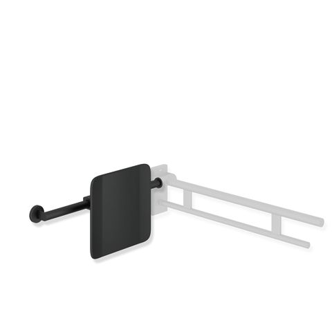 HEWI Rückenst., Sys 900, T:150, re Wand, li SK-Griff (A),plvb schw tiefmatt/swm