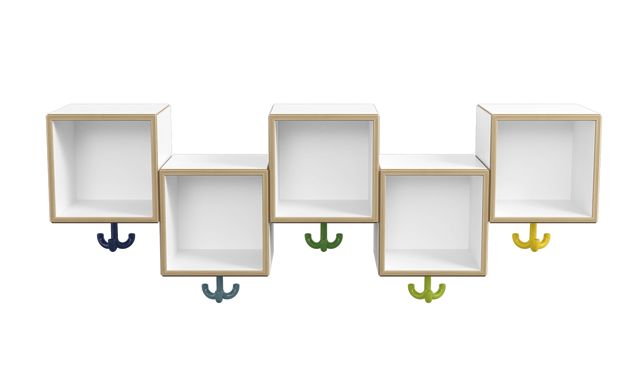 HEWI Reihenmodul asymmetrisch 5 Plätze mit Dreifachhaken