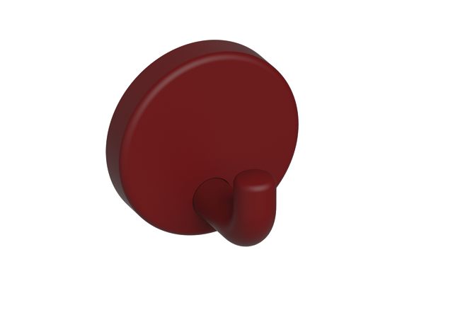 HEWI Wandhaken Ser 801, matt, d:40mm rubinrot