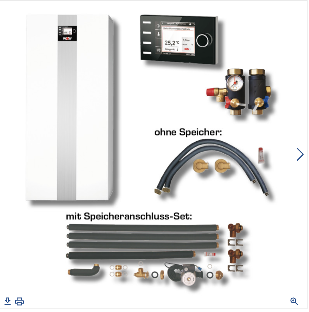 Wolf Paket Ölbrennwert COB-2-15 B30 Ausführung Heizkreis, BM-2 8909298W05